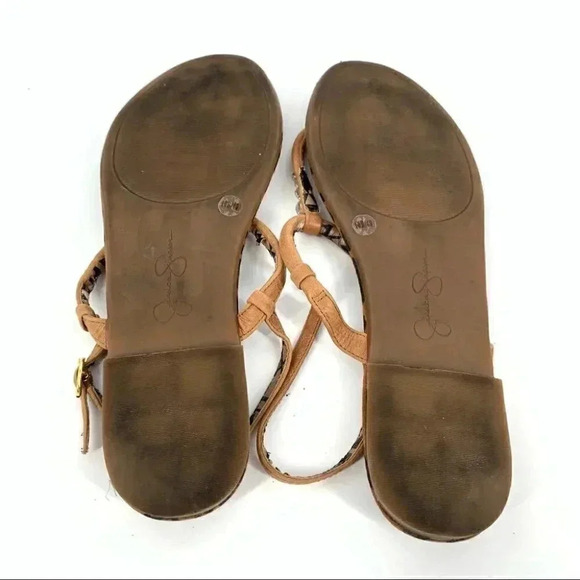 Jessica Simpson womens sandals size 10 40 brown gem t-strap flip flops - Picture 6 of 11